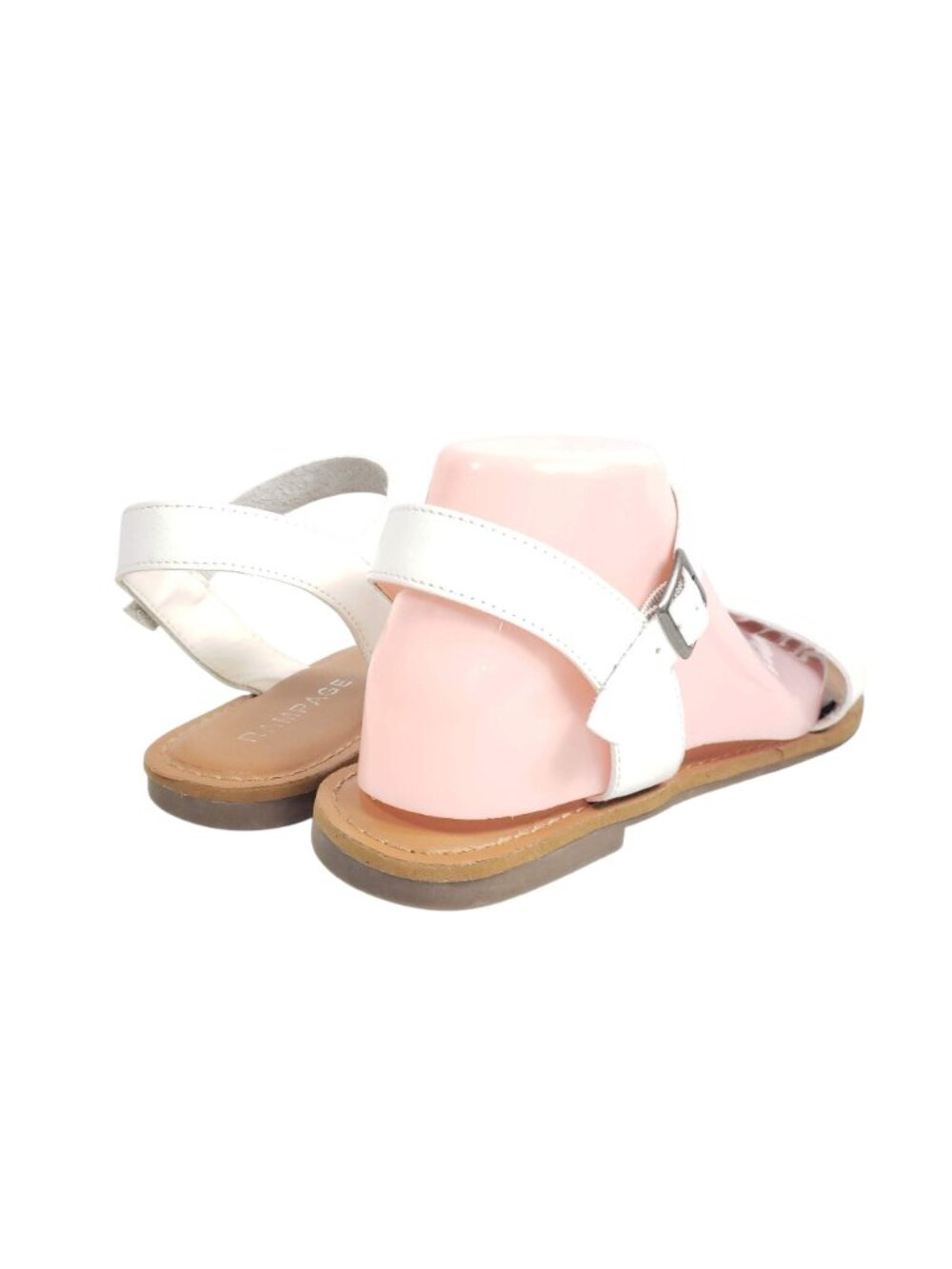 Rampage Open Toe Sandals Women's Size 9.5 White Faux Leather - Picture 6 of 7